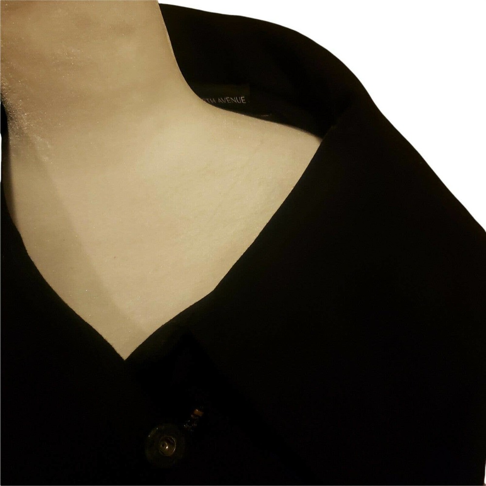 Saks Fifth Avenue Women's Wool Coat - Size 16, Black, oversized Collar - Picture 4 of 11